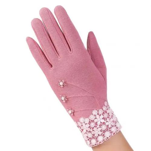 Handschoenen женские модные зимние теплые перчатки для верховой езды с сенсорным экраном - Цвет: Pink