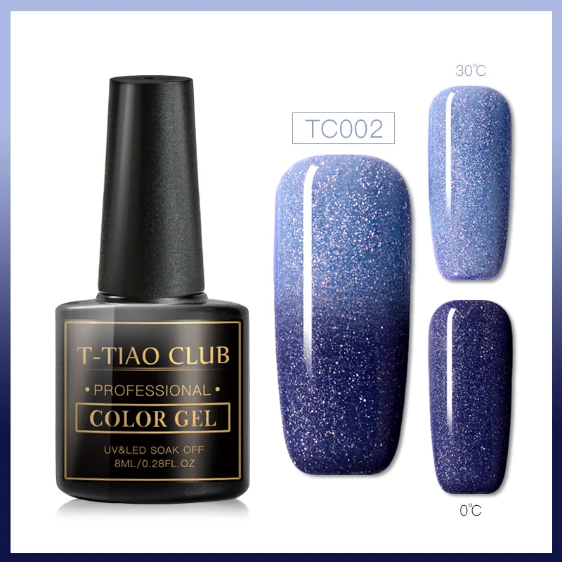 T-TIAO CLUB, 8 мл, термальный Гель-лак для ногтей, 2 цвета, меняющий температуру, замочить, УФ-Гель-лак для нейл-арта, лак для маникюра - Цвет: AAS07717