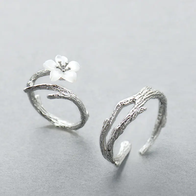 925 Silver Cherry Blossom Ring | Blossom Ring Jewelry | Ring