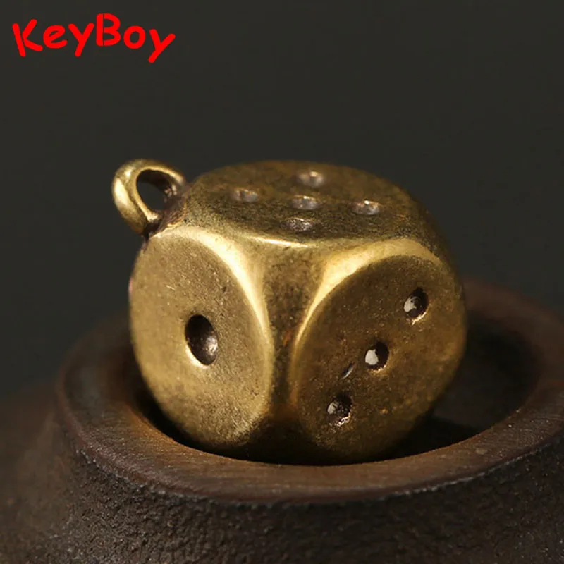 Golden dice key ring