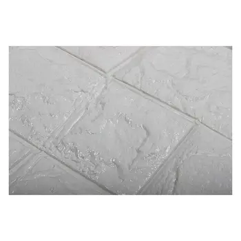 

3D Brick Pattern Wallpaper Bedroom Living Room Modern Wall Background TV Decor (Color: White)