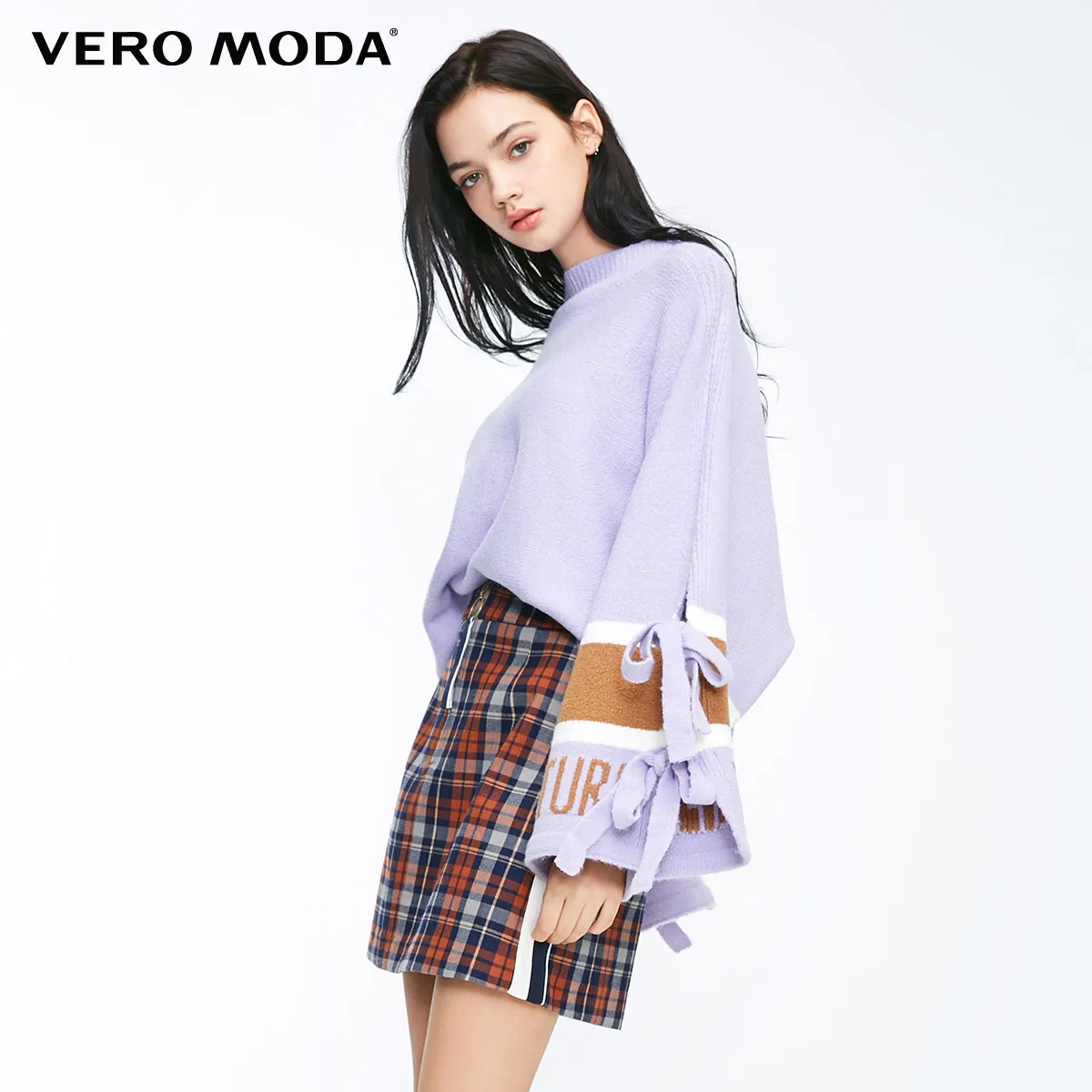 Vero Moda женский свитер на шнуровке с рукавами «летучая мышь» с надписями | 318325508