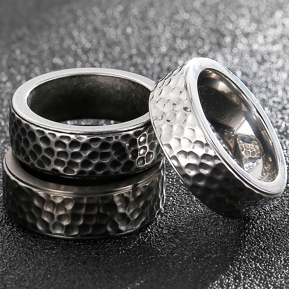 Finger Ring Wedding Band 8MM Titanium Stainless Steel for Men