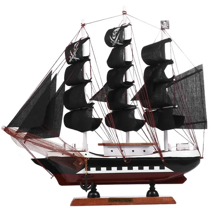 1Pc Pirate Ship Durable Novel Creative Chic Wooden Model Sailboat Vessel Sailing Boat Home Decor | Дом и сад