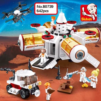 

Sluban B0739 Space Adventure Exploration Base Astronaut DIY 3D Model 642pcs Mini Building Blocks Bricks Toy for Children no Box