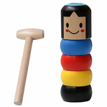 

Unbreakable Wooden Man Magic Toy Magic Tricks Funny Toy Immortal Daruma Halloween Stage Magic Props Christmas Gift for Kids