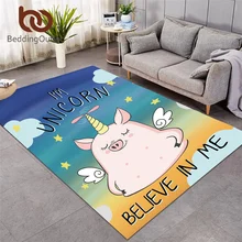 Постельные принадлежности Outlet свинья Ангел гостиная ковер Летающий Единорог большой ковер мягкий мультфильм области ковер для детей рогатый поросенок Радуга игровой коврик