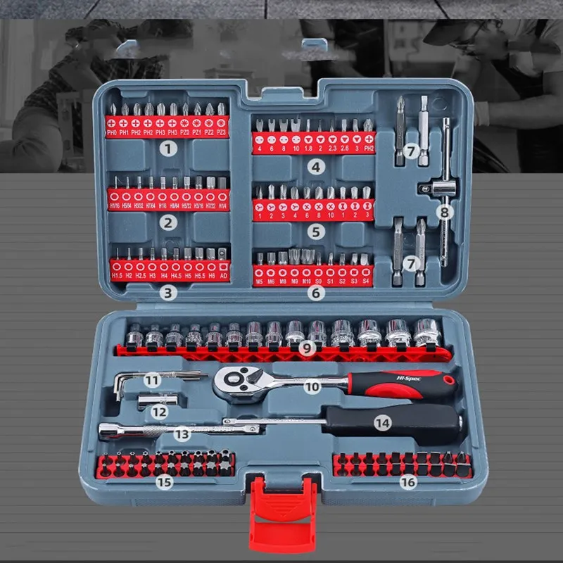 New 126-piece 1/4 Auto Repair Tool Set Imulti-functional Batch Head Screwdriver Head Set And Socket Ratchet Wrench Combination
