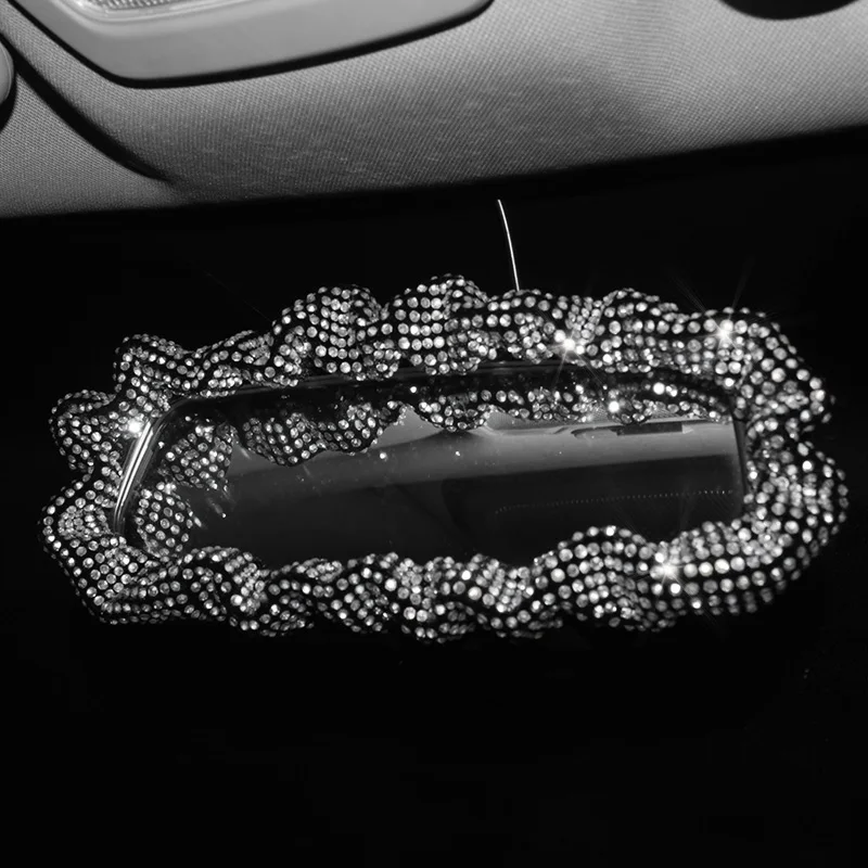 Crystal Car Handbrake Cover Auto Gear Shifter Set Rhinestones Seat Belt Cover Styling Diamond Interior Accessories For Girls