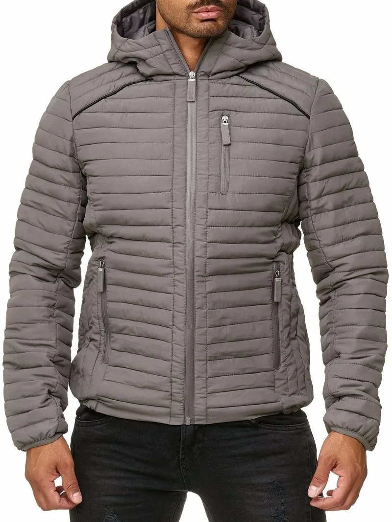 

ZOGAA Hooded Parka Men's Winter Warm Thicken Jacket Men's Cotton Padded Overcoat Jacket Solid Plated Zipper Short Outwear XS-3XL