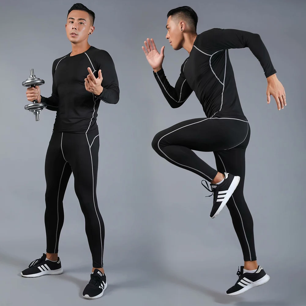 

Men's Sportswear Compression Fitness Wear Sports Suit Jogging Training Gym Elastic Fitness Wear Racing Suit