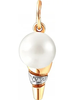 

Примаэксклюзив pendant with pearls and cubic zirconia in red gold