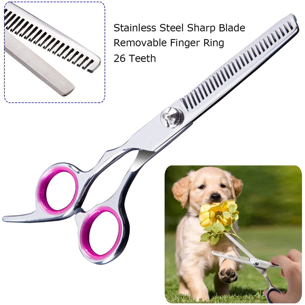 5PC/Set Dog Scissors Set Straight&Thinning&Curved Professional Manual Pet Grooming Shears Scissors Kits With Leather Bag for Pet