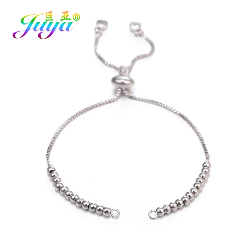 White Gold Juya DIY Женские аксессуары, браслеты ручной работы Многоцветный мама мальчик девочка дочь Шарм Разъемы для дружбы ювелирных изделий - Color: White Gold