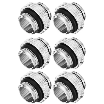 

6 Pieces G1 / 4 inch Male to Male Connector, Chrome-Plated Computer Water Cooling Line