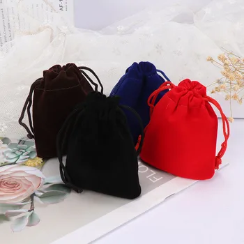

10Pcs Gifts Pouch Simple Flocking Coin Purse Package Bags Drawstring Bag Small for Women Girls Cloth Jewelry Storage