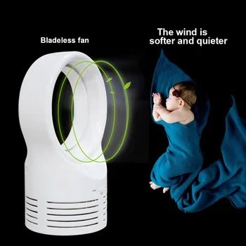 

Electric Leafless Fan Desktop Creative Office Home Non-super Silent Leafless Small Fan With Natural Wind