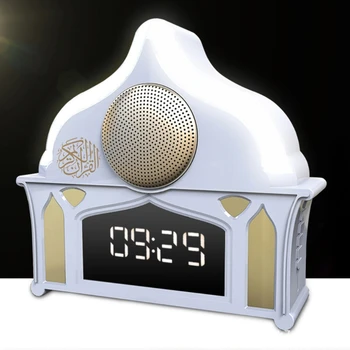 

UK Plug Bluetooth Quran Speaker Wireless Remote Control LED Night Light Digital AZAN Clock with Quran Recitation Translation Mus