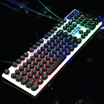 

Wired Gaming Mechanical Keyboard Blue Red Switch 104keys Anti-ghosting Russian/US LED Backlit LED For Gamer Laptop Computer