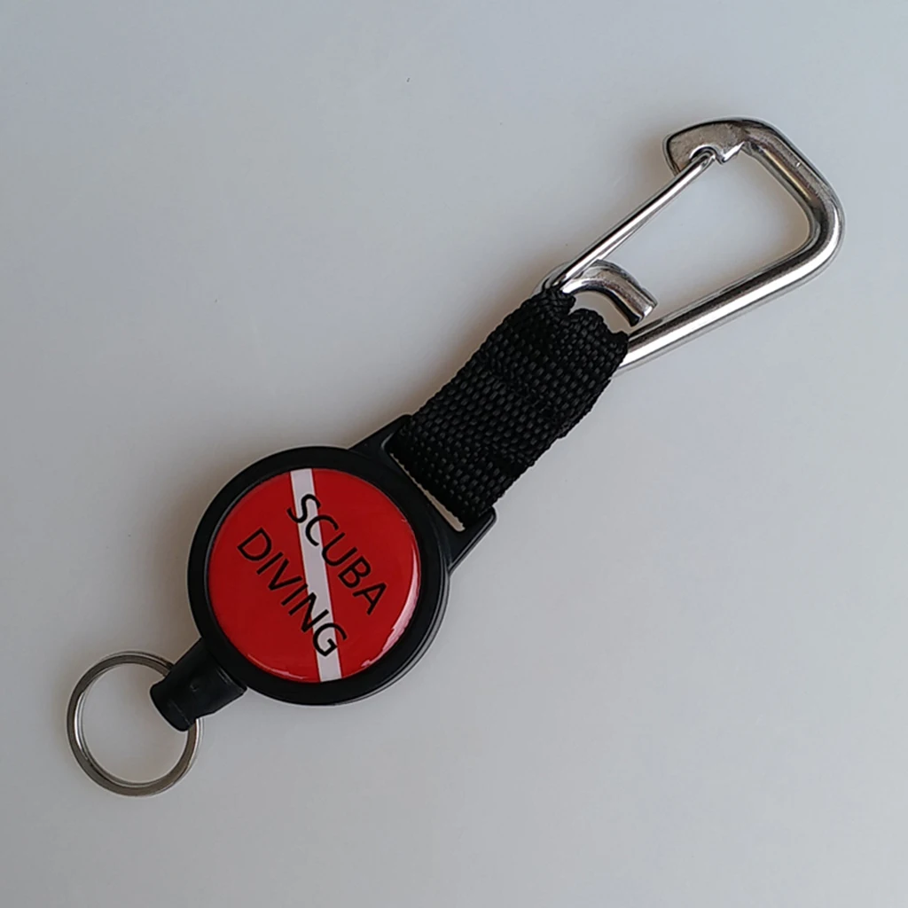 Durable Dive Mesh Duffel Bag Snorkeling Retractor Lanyard Holder Hook Carabiner for Diving Water Sports