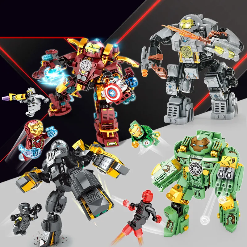 

The Avengers Iron Man Anti-Hulk Machine Legoed Puzzle Model Assembling Bricks Building Blocks Kit DIY Education Christmas Gifts