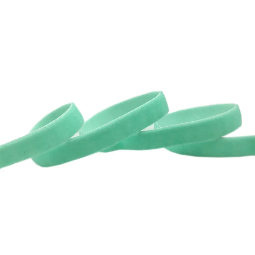 50 Yard 3/8' 10mm Breite Mehrfarbige Optionen Samt-Elastikband Velours-Gurtband Haarband Accessoire Weißer Spitzenstoff – Detail 5