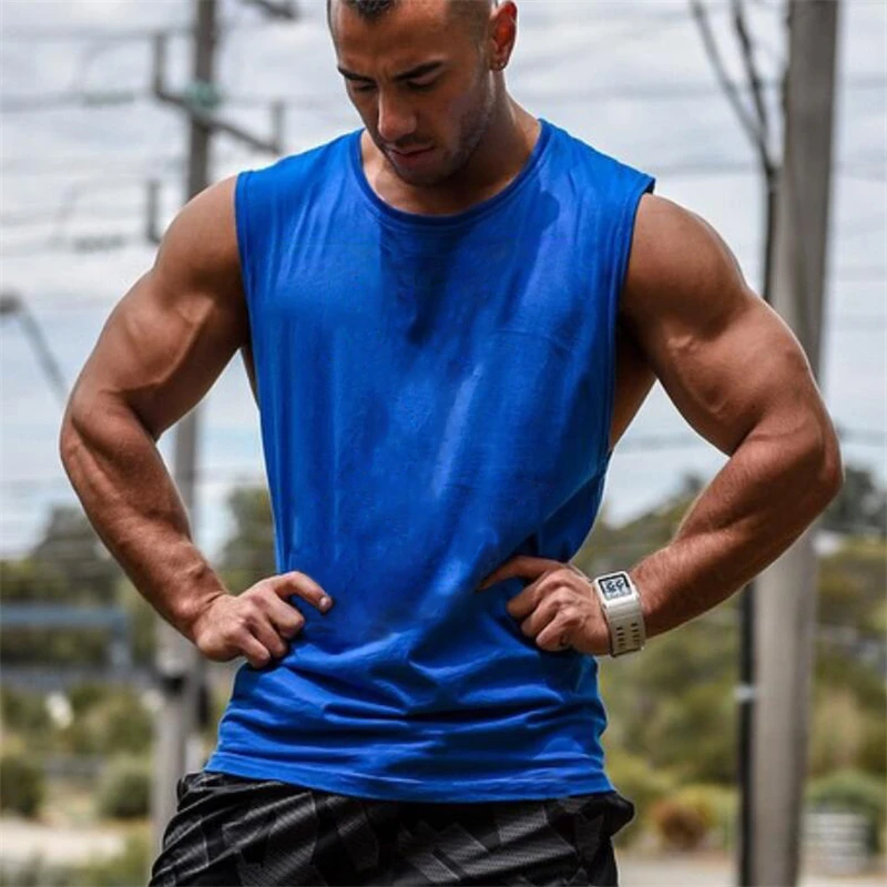 Мужская майка для фитнеса Muscleguys, одежда для спортзала, мужская майка без рукавов для бодибилдинга, хлопковая майка для тренировок, Верхняя Нижняя рубашка