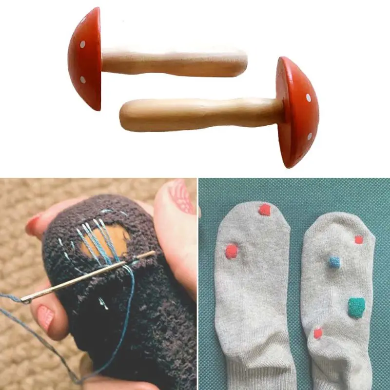 Darning Supplies Wood Darning Mushroom Darner Patching Tool Socks Pants Clothes Sewing Mending