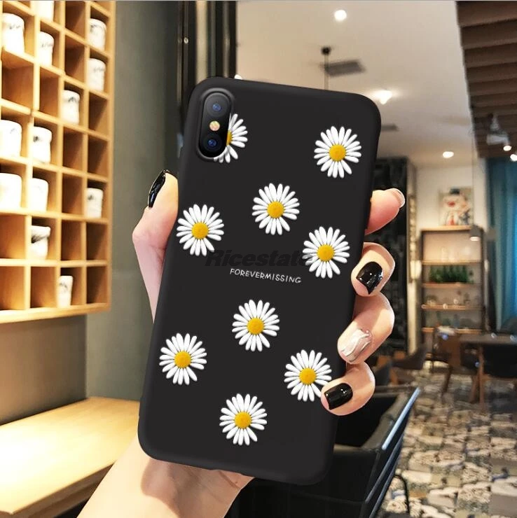 Art Floral Daisy Phone Case For iPhone X XS XR XS 11 Pro Max Cover for iphone 6 6S 7 8 Plus SE 2020 Daisy Flower Cover case cute iphone 13 mini case