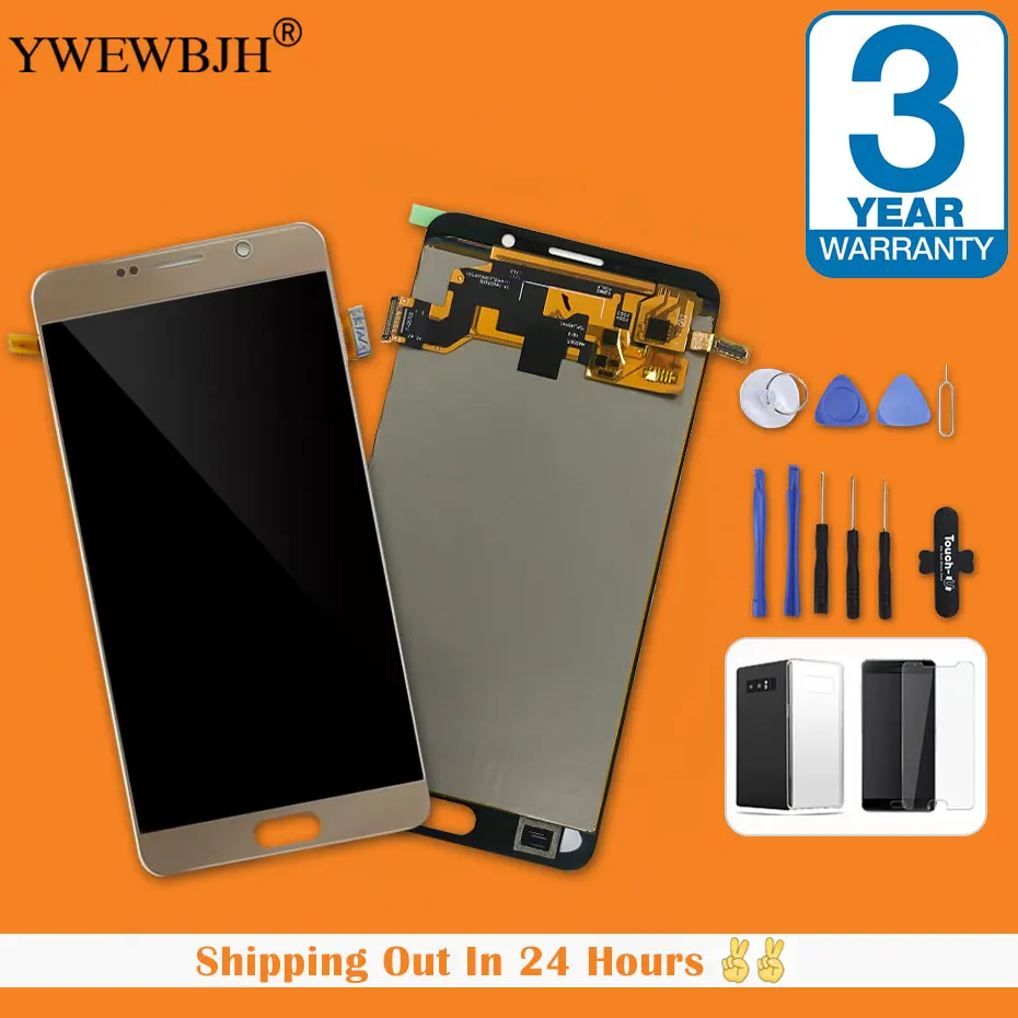 

LCD Touch Screen For Samsung Galaxy Note 5 N9200 N920T LCD Display Touch Screen Digitizer Assembly Replacement Parts With Tools
