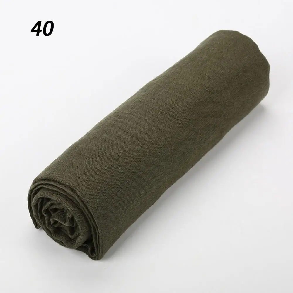 40 Army Green Sparsil женские летние мягкие TR хлопковые шарфы Ретро кисточки сплошной цвет 180x90 шали женские тонкие палантины хиджаб пляжный праздничный шарф - Цвет: 40 Army Green