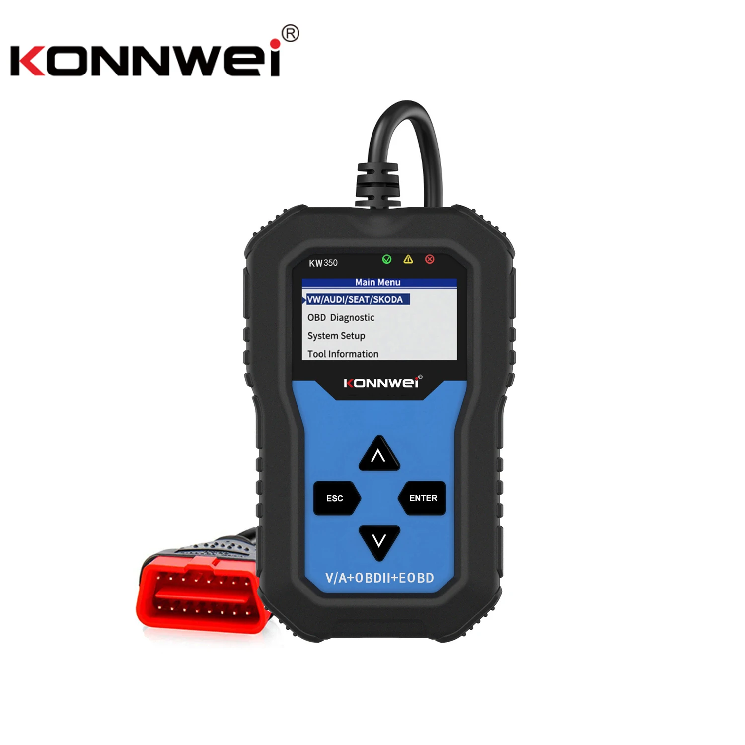 OBD-2 диагностический сканер KONNWEI для VW Audi Skoda, считыватель кодов сиденья, автомобильный диагностический сканер двигателя EPB ABS SRS