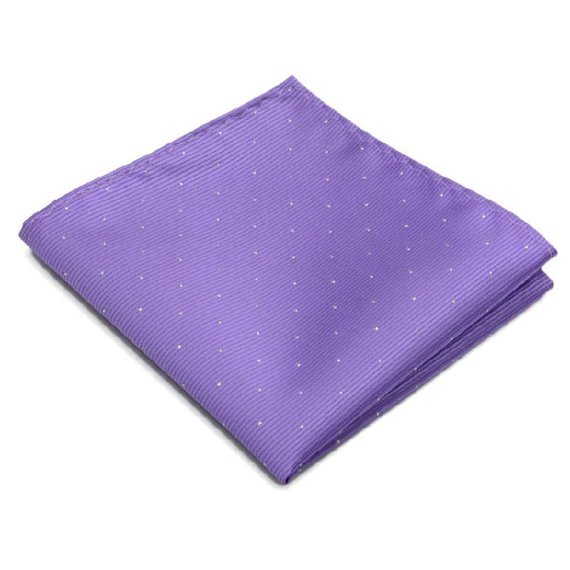 Роскошный мужской платок в горошек Полосатый, с цветочным принтом носовой платок из полиэстера бизнес Карманный квадратный полотенце для сундуков - Цвет: Фиолетовый