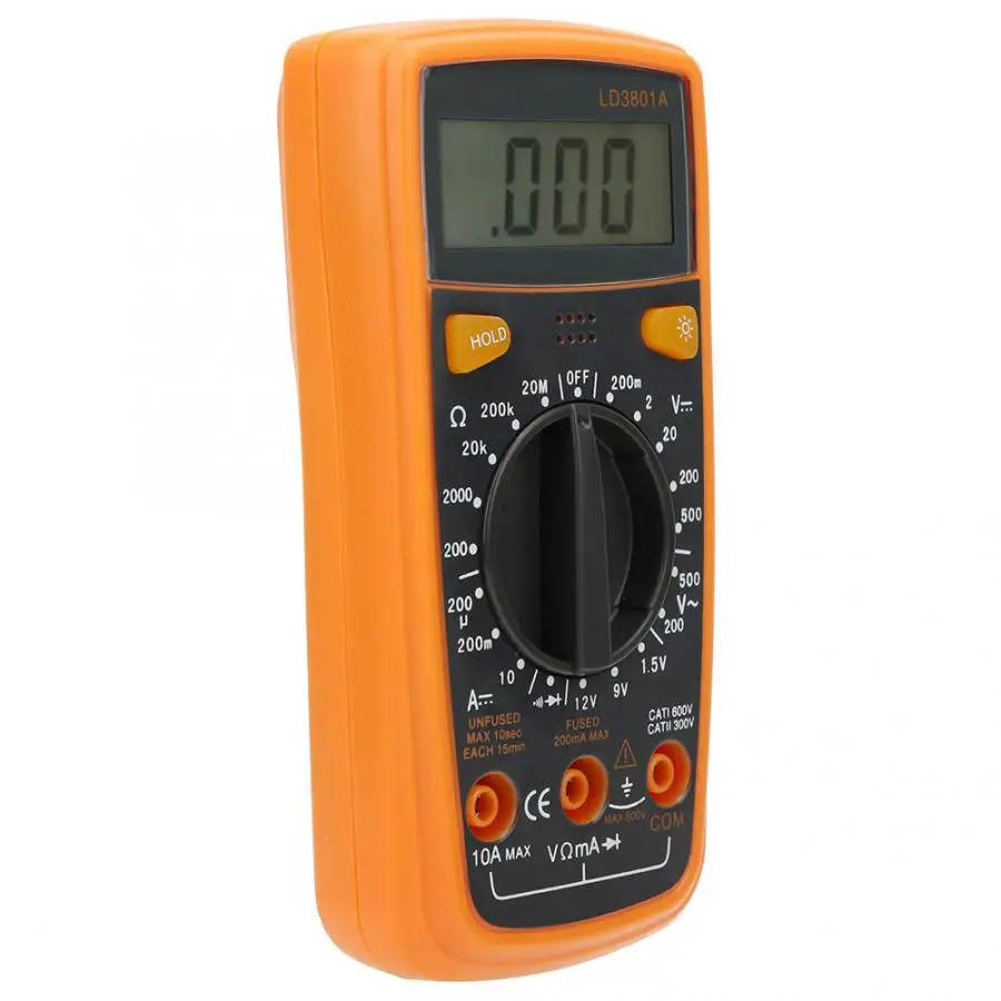 LD3801A Многофункциональный цифровой портативный мультиметр для экрана AC DC Вольтметр мультиметр