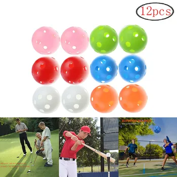

12PC Golf Balls Hole Ball Poly Plastic Baseball Practice Training For Hitting Batting Bay Indoor 골프공 Wholesale Dropshipping 0403