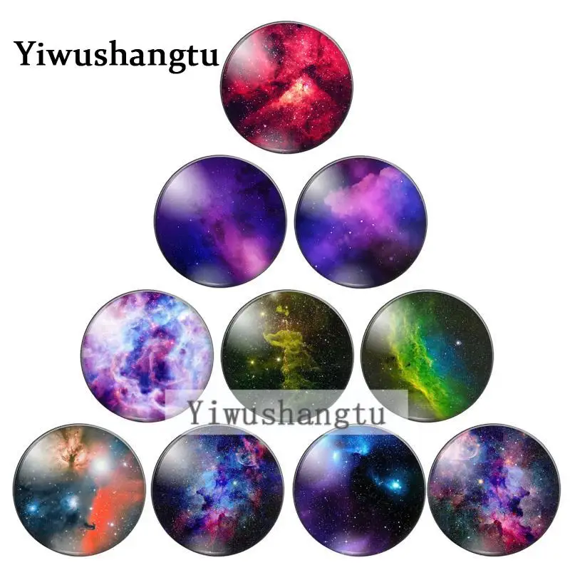 

starry sky bright-coloured universe 8/10mm/12mm/18mm/20mm/25mm Round photo glass cabochon demo flat back Making findings ZB0543