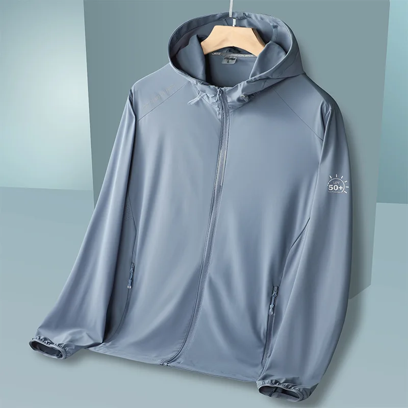 

Летняя Солнцезащитная одежда из ледяного шелка с капюшоном для мужчин и женщин, для верховой езды, походов, спорта, дышащая тонкая эластичная Солнцезащитная куртка