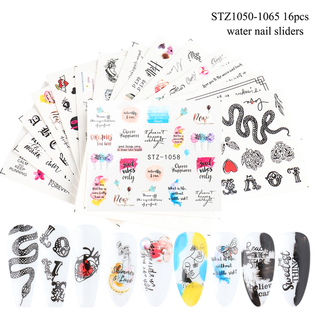Mixed Stickers for Nails Rose Flowers Butterfly Water Decals Nail Art Decoration Slider Polish Foil Paper Tips CHSTZ930-969