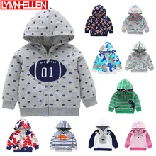Детская повседневная куртка с капюшоном на молнии, пальто худи толстовка для мальчиков и девочек, детские хлопковые топы с рисунками, осенняя одежда для малышей