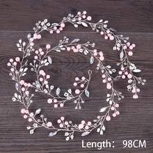 Новинка, ручная работа, удлиненные 98 см Хрустальные Бусины, свадебные волосы, лоза невесты, аксессуары для головы, Прямая поставка