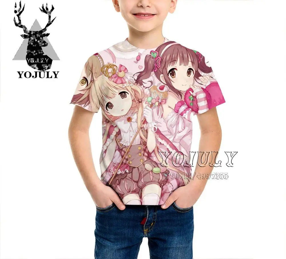 YOJULY/детская одежда Idol Master, Детская футболка с 3d принтом Золушки для девочек и мальчиков Лидер продаж, модные футболки A466 - Цвет: 8