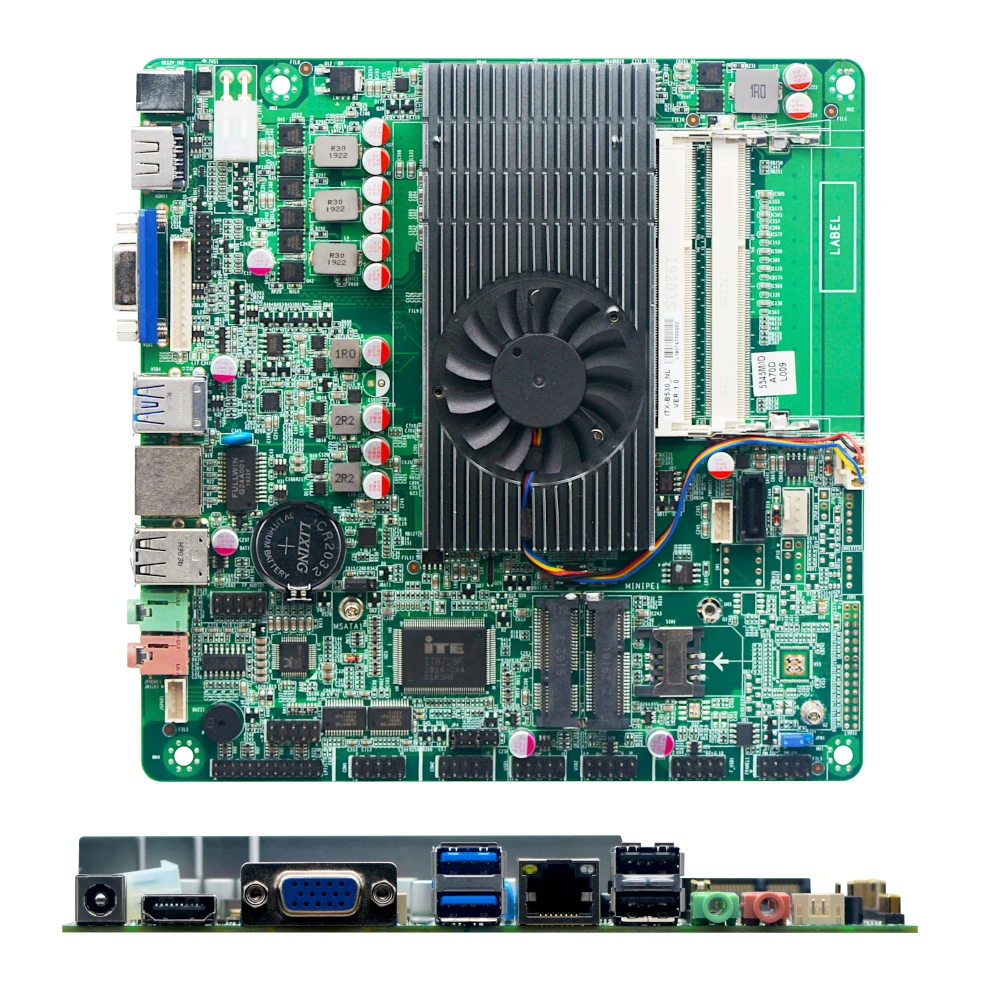  Ultra-thin Mini itx Motherboard Built in CPU A6 5345M HD Video Graph Processing APU USB 3.0 VGA RJ4