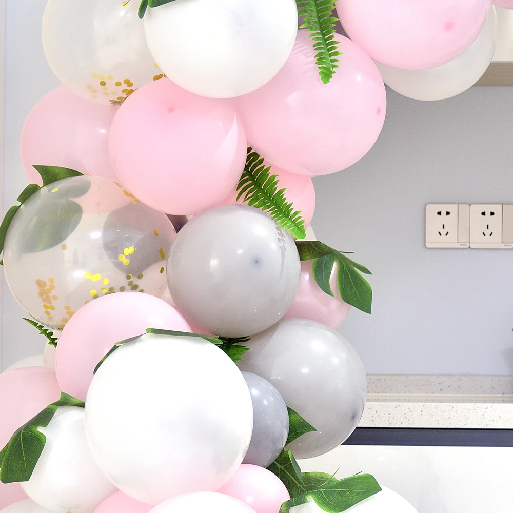 Balloon Garland Arch Kit Pink White Gray Air balloons For children Baby Shower Weeding Birthday Bachelorette Party Decoration