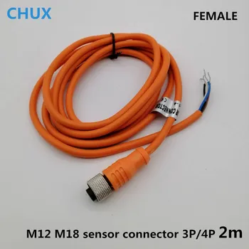 

free shipping Female Type Sensor Connector plug straight Type 2m 3m 5m cable length used for proximity switch M8 NPN PNP