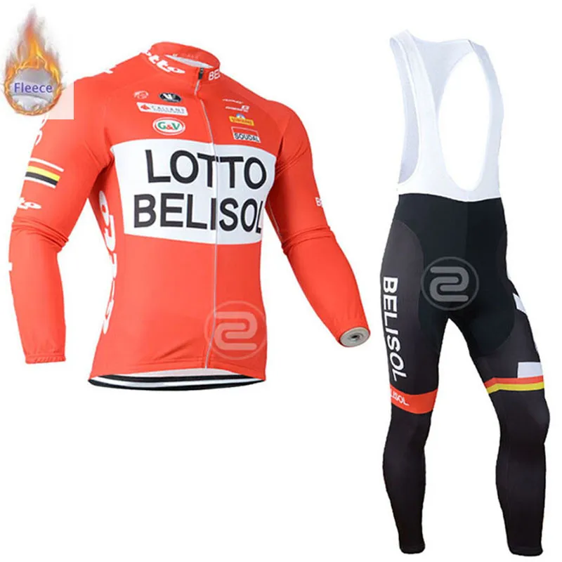 Lotto Cycling Winter Thermal Fleece jersey (bib) pants sets new MTB bicycle wear set ropa bike Quick Dry long sleeves maillot | Спорт и