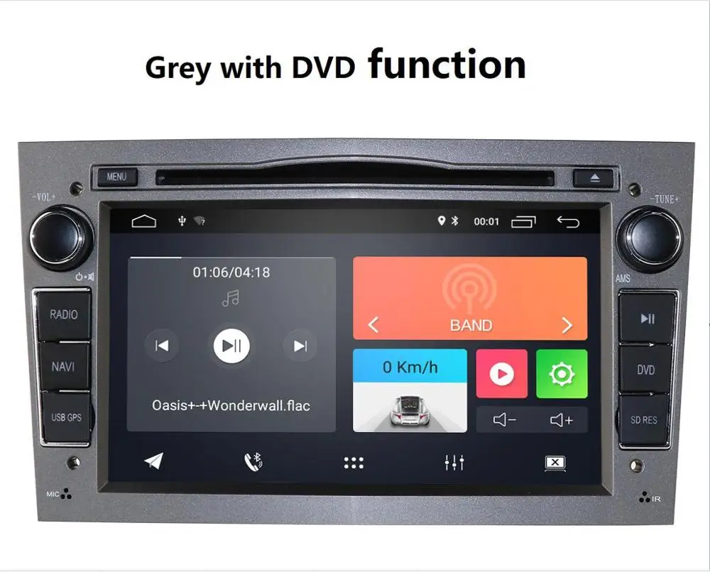 Hizpo android 9,0 автомобильный dvd для Opel Vauxhall Astra Meriva Vectra Antara Zafira Corsa Agila gps радио видео WIFI мультимедийный проигрыватель - Цвет: grey with DVD