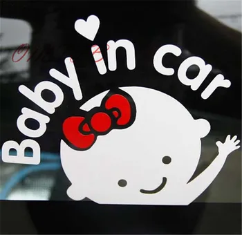 

Car-Styling Cartoon Car Stickers Vinyl Decal Baby on Board Baby in car Window Rear Windshield Cute for bmw benz audi toyota kia