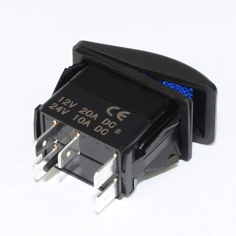 1PCS 5 Pin Marine Switch SPST ON-OFF Car Switch Boat Truck Light With Dual Illuminated LED Waterpoof 20A