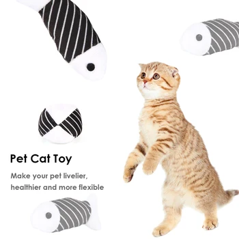 

Cute Pet Fish Plush Stuffed Toys Pet Playing Funny Molar Cat Dog Set Interactive Chew Bite Teeth Grinding Squeaky
