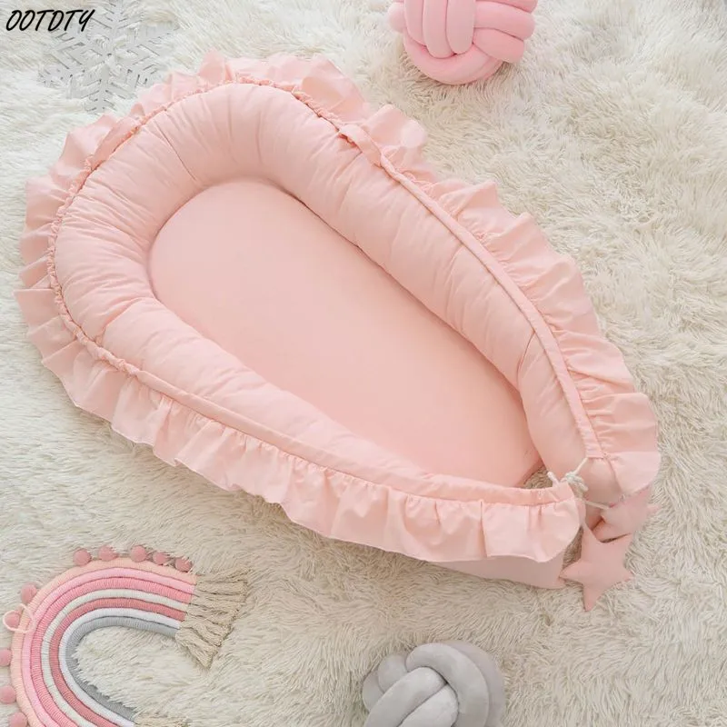 Soft Breathable Cotton Baby Nest Bed Portable Washable Infants Travel Crib Babynest for Newborns Boys Girls Sleeping Gifts